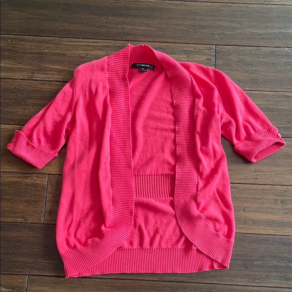 89th & Madison Pink Cardigan Sweater Lightweight Knit